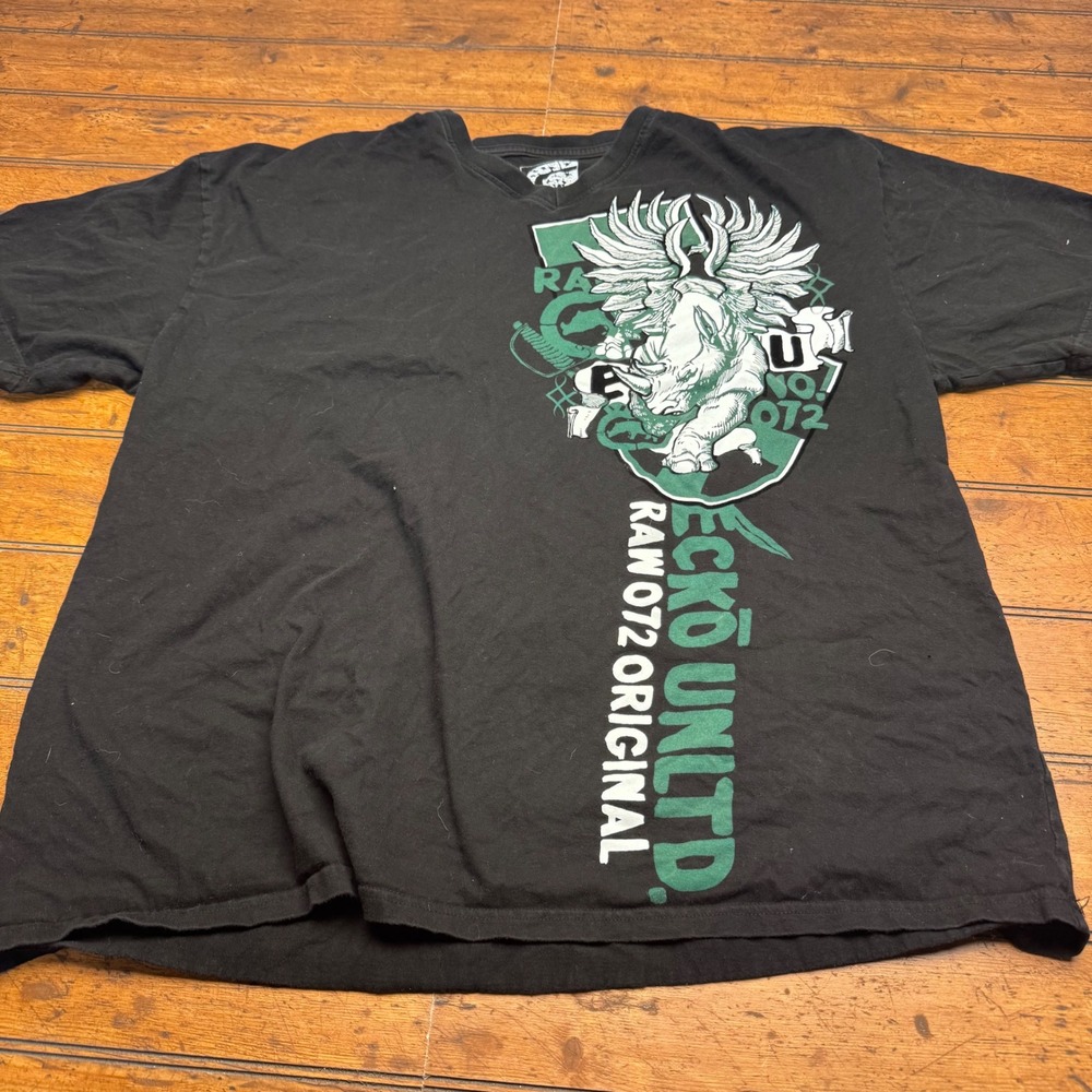 Ecko Unltd‎ Mens Raw 072 Original Winged Rhino Graphic T-Shirt Black XL